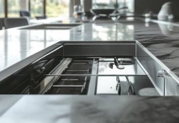 美的集成灶统一售后点解析↑集成灶与地面收口：完美衔接打造厨房新风尚