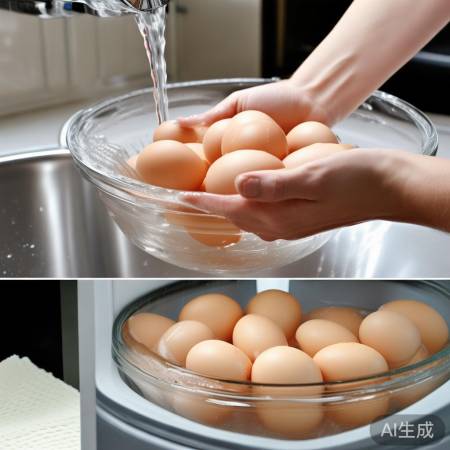“清洗鸡蛋勿洗掉保护膜，冰箱保
