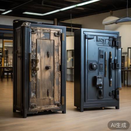 老式保险柜对比新式，耐安全复古