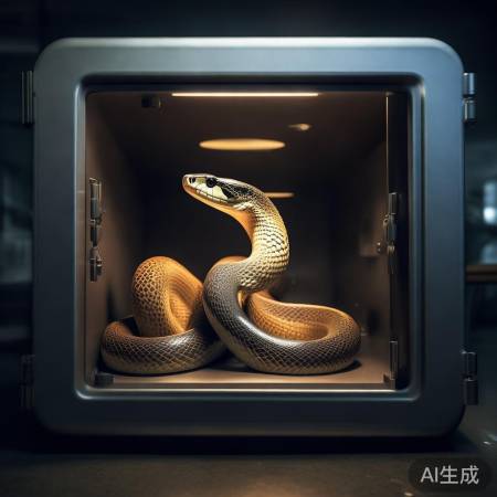 “眼镜蛇躲进凉爽保险柜”