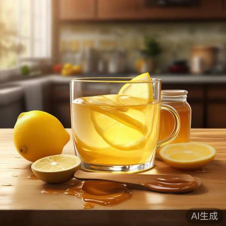 蜂蜜柠檬水，润喉VC增强免疫力
