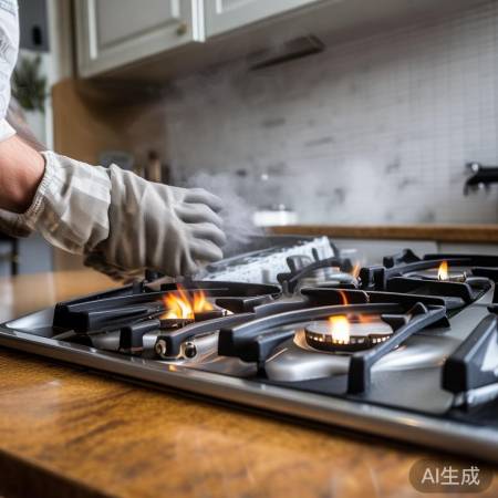 燃气灶拆解，小心烫手