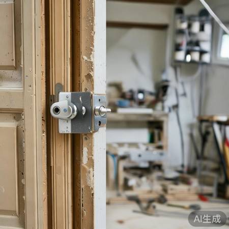 拆卸螺丝，检视门体锁